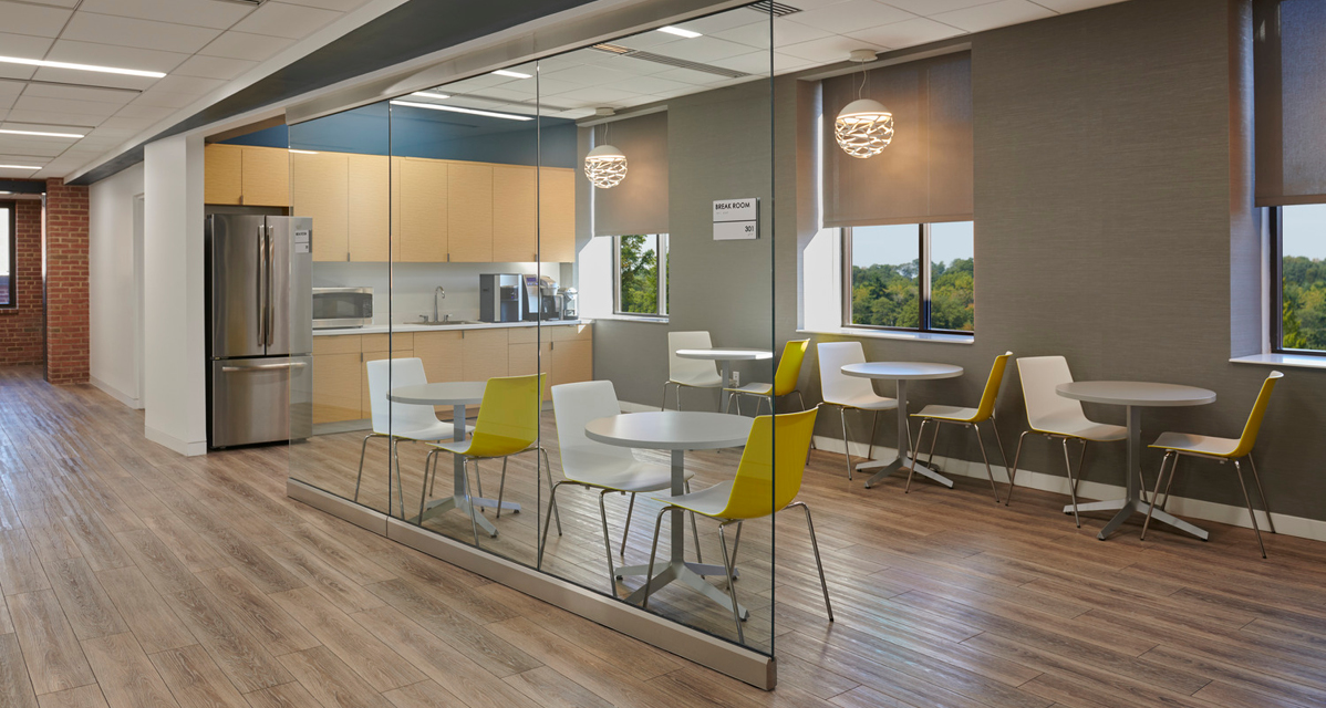 A conference room at the Wilmington Global Innovation Center at The DuPont Experimental Station.