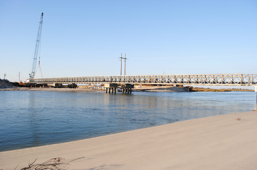 Following Hurricane Irene in 2011, a temporary bridge was designed and built carrying NC 12 to the Outer Banks.