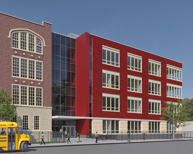Rendering of the new addition to P.S. 95Q.