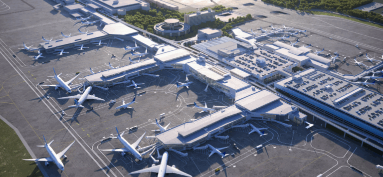 Rendering of airside gates at the new Terminal B at George Bush Intercontinental Airport (IAH) in Houston.
