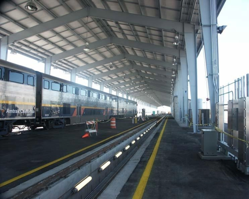 Service bay at Amtrak West Oakland Maintenance Facility.