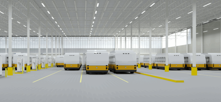 Hydrogen Buses indoors at fueling station