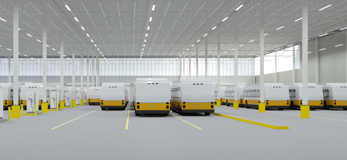 Hydrogen Buses indoors at fueling station