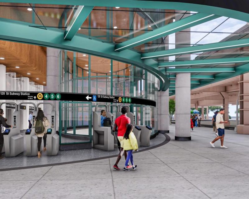 Rendering of turnstile entrance of 125th Station for Second Avenue Subway Phase II in Manhattan