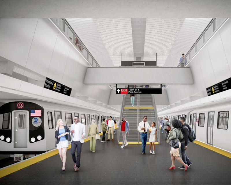 Rendering of platform of 125th Station for Second Avenue Subway Phase II in Manhattan.