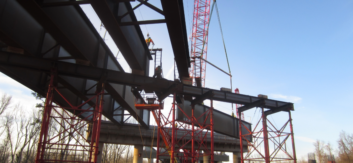 Structural frame for Yadkin River Bridge in North Carolina.