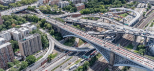 overhead view of interconnected highway during theday