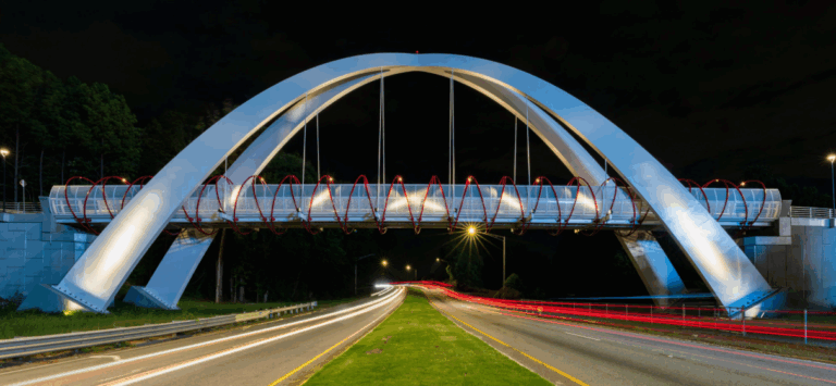 Global Gateway Bridge at night