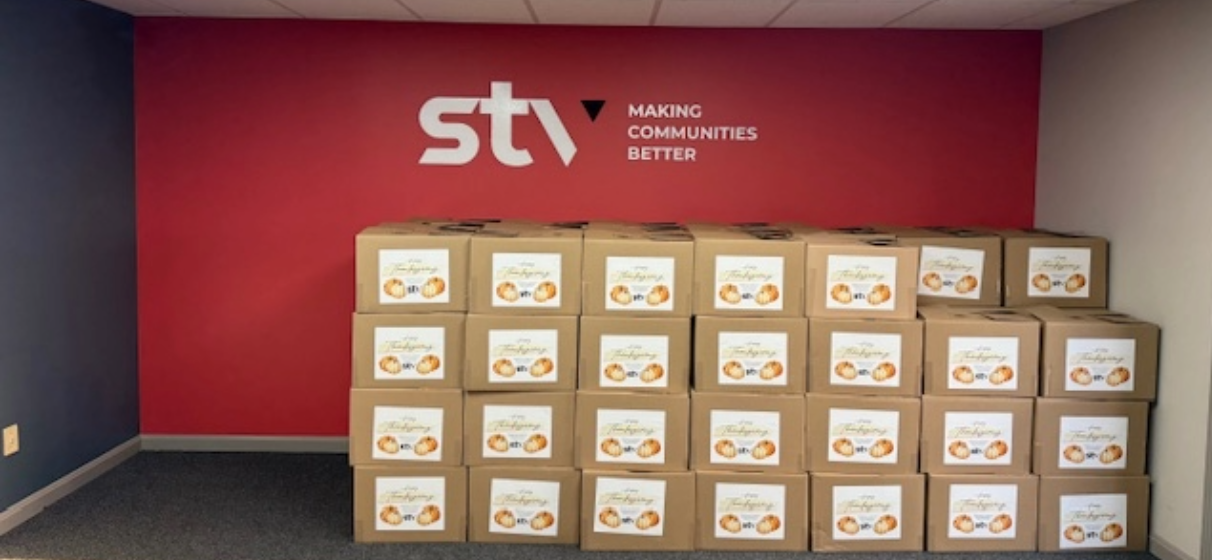 interior of thanksgiving boxes for the KY food drive