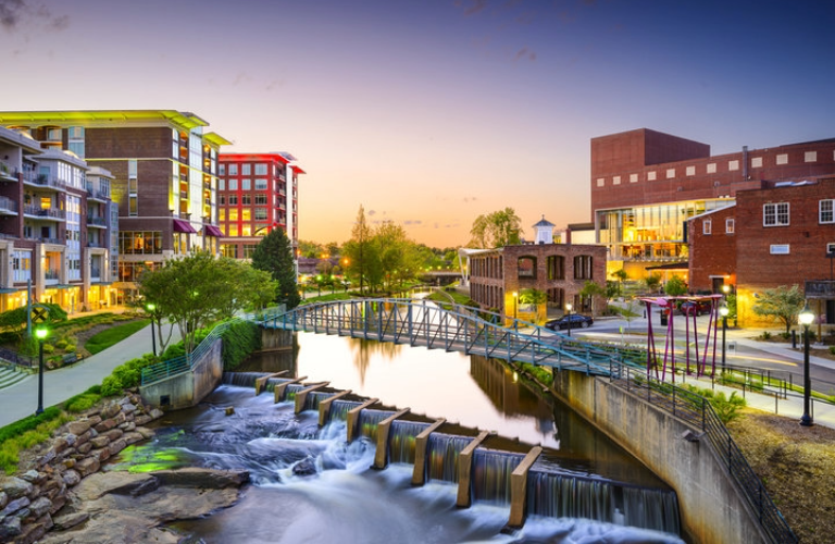 skyline of Greenville, SC