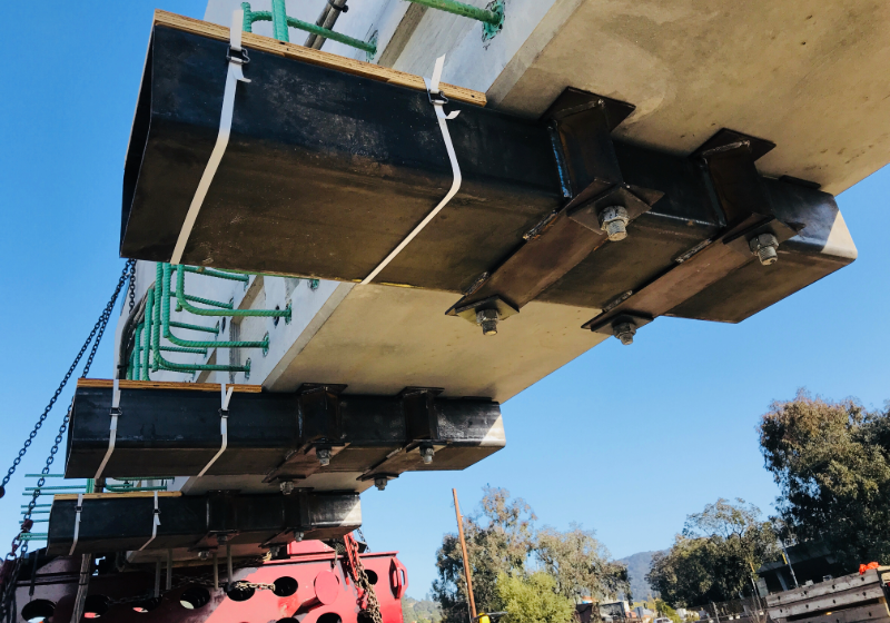 Underside of bridge structure along SMART Larkspur Extension.