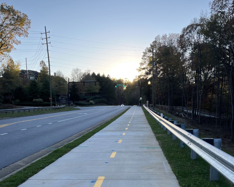 Pedestrian/bikeway along the Cowan multi-use trail in Acworth, GA.