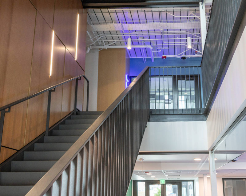 Interior stairwell at Sierra College student housing in Rocklin , CA.