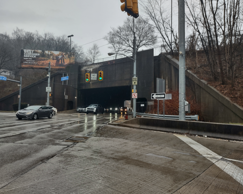 State Route 51 in Pittsburgh, prior to bridge demolition and removal.