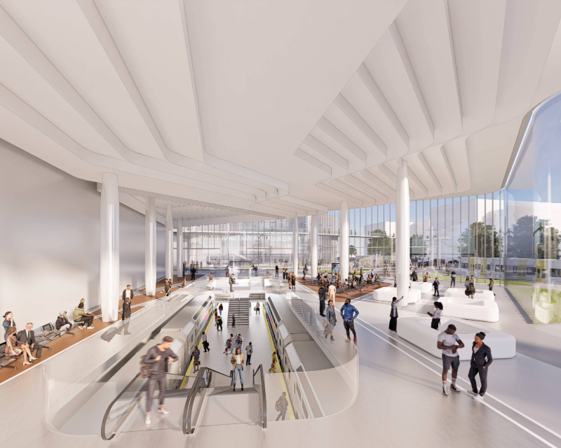 Interior rendering of Walter Rand Transportation Center in Camden, NJ.