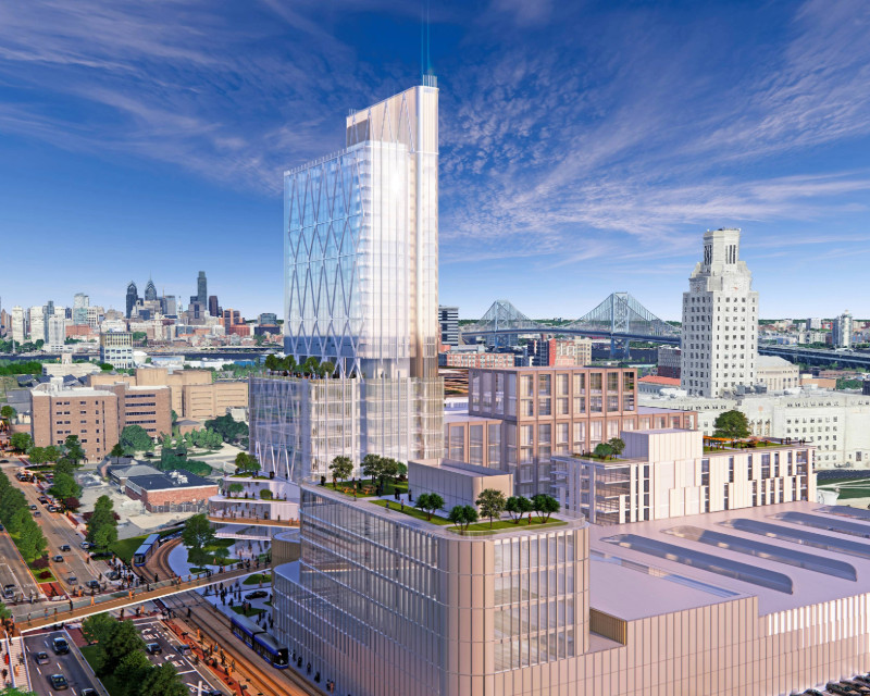 Exterior rendering of Walter Rand Transportation Center TOD in Camden, NJ.