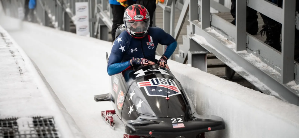 Kris Horn in World Championship bobsled competition