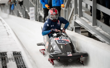Kris Horn in World Championship bobsled competition in grid format