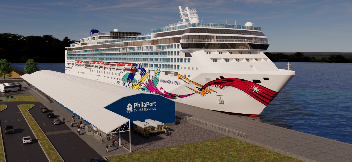 Rendering of the new PhilaPort Cruise Terminal in Philadelphia, PA