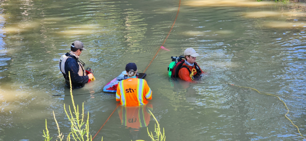 Field image of aquatic species relocation in Texas