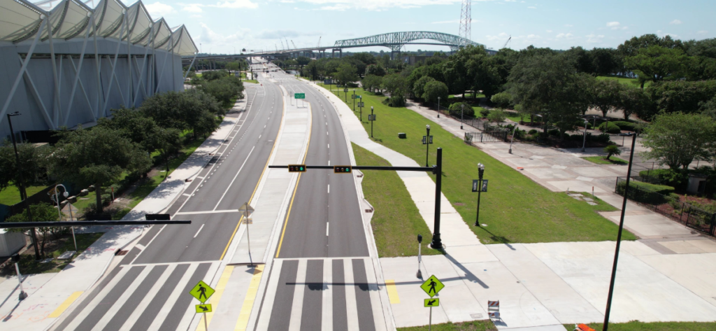aerial view of Hart Expressway Improvements in Jacksonville, FL