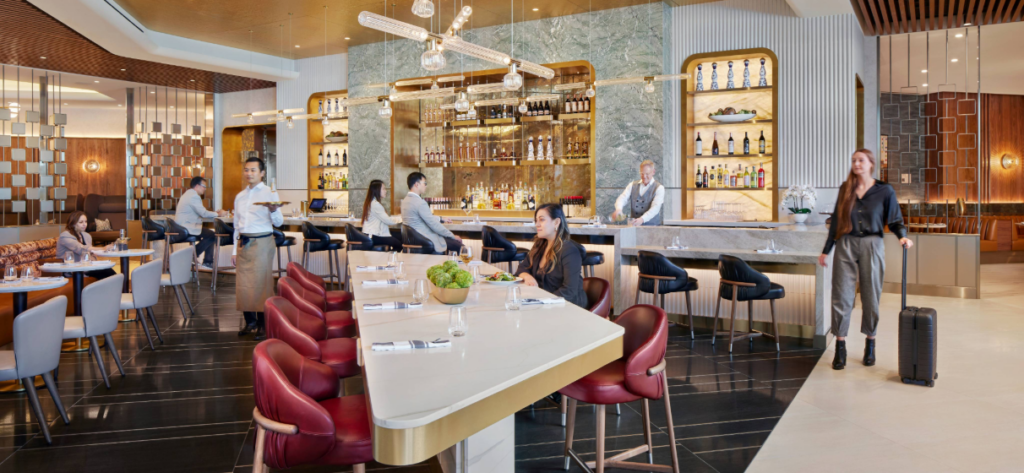 Interior photo of Delta Airline's One Lounge at LAX in Los Angeles, CA.