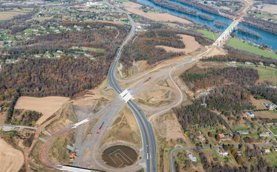 Aerial view of the Central Susquehanna Valley Transportation Northern Section in Pennsylvania.