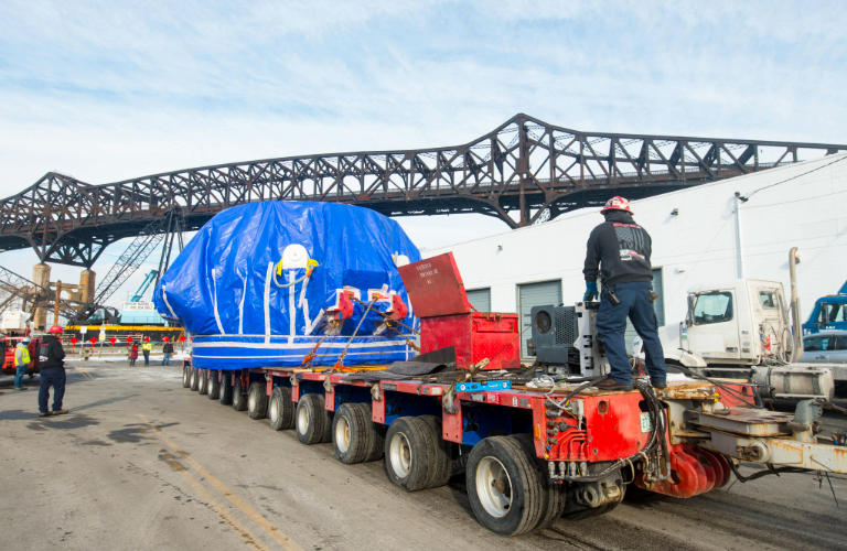 Tunnel boring machine arrival morning