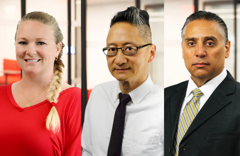 Liz Staryak, Albert Wong and Robert Vaz headshots