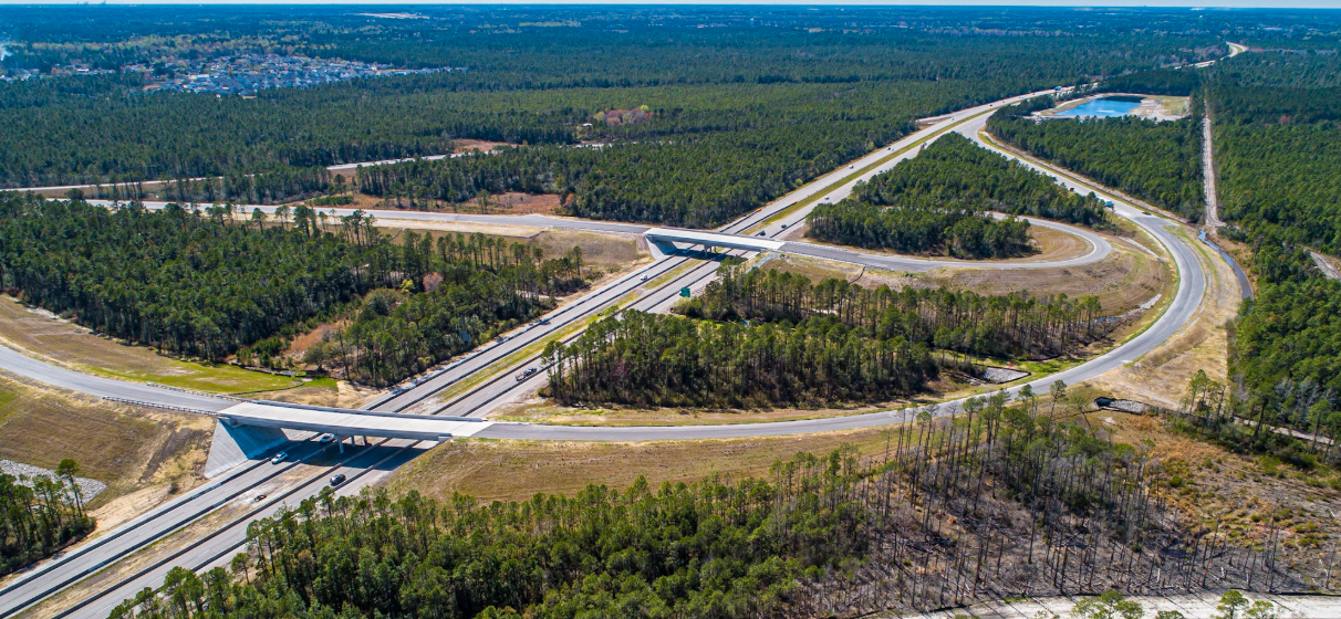Aerial image of the Military Cutoff Road Extension in Wilmington, NC