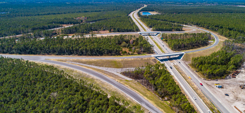 Aerial image of the Military Cutoff Road Extension in Wilmington, NC