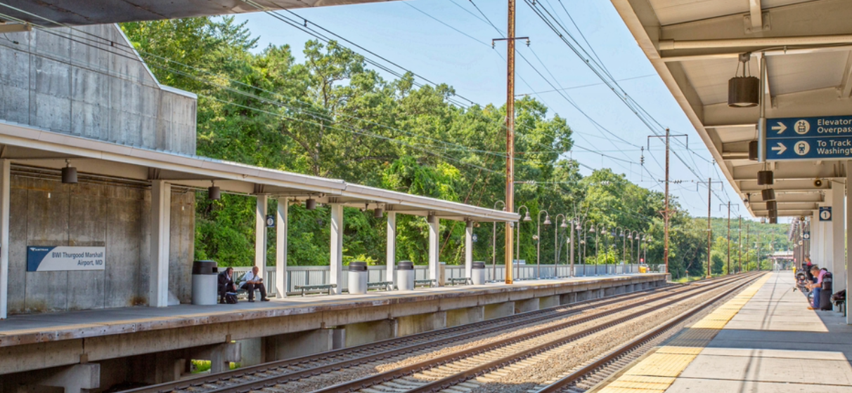 View from platform of Massachussits Amtrak station fourth line