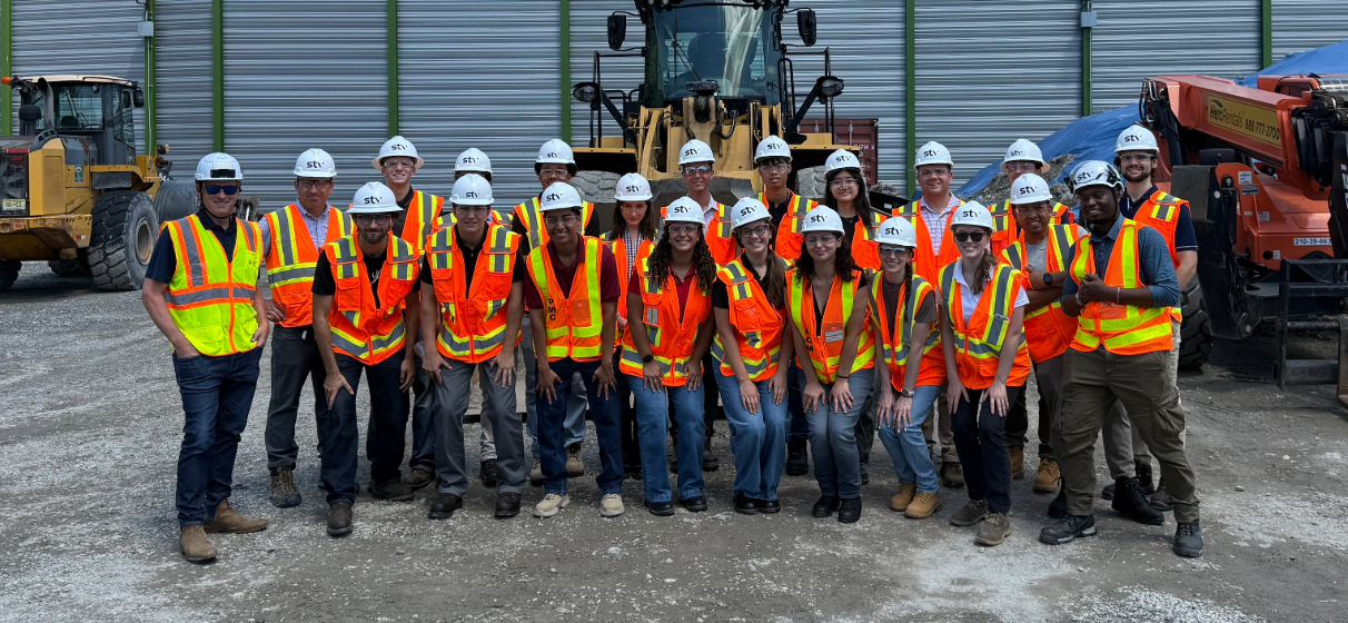STV interns at a construction site.