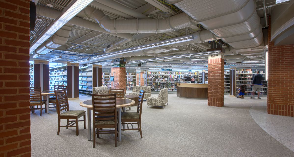 Interior view of Washington County Free Library in Pennsylvania.
