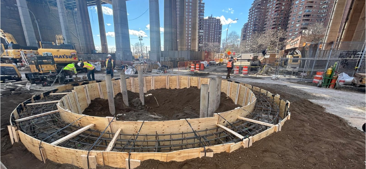 Construction site in East Side of Manhattan showcasing resiliency project.
