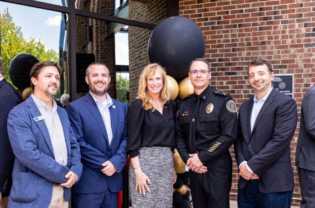 STV's Chad Kastner (second from left) with project team partners at Norcross Public Safety Building ribbon cutting ceremony.