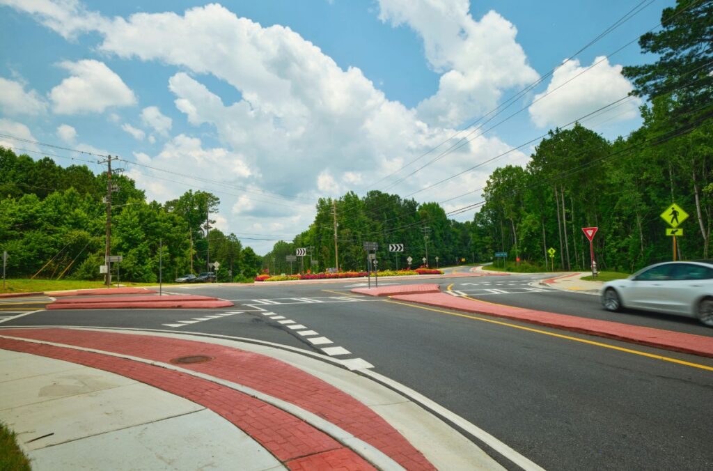 Ground view of vehicle using interchange at Union and Butner roads in South Fulton, GA.