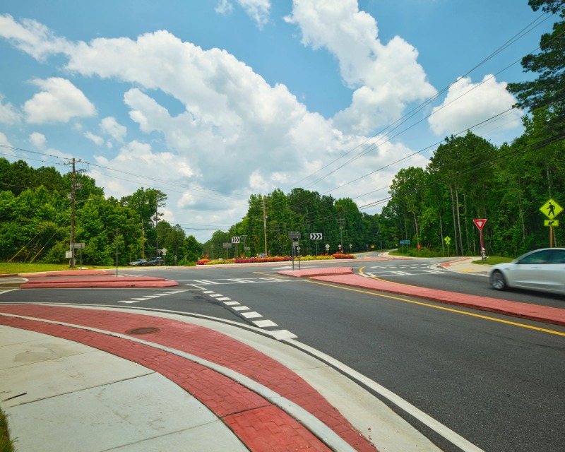 Ground view of vehicle using interchange at Union and Butner roads in South Fulton, GA.