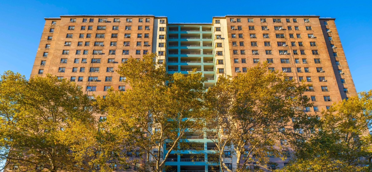 exterior photo of NYCHA's Hylan Houses in Brooklyn, New York
