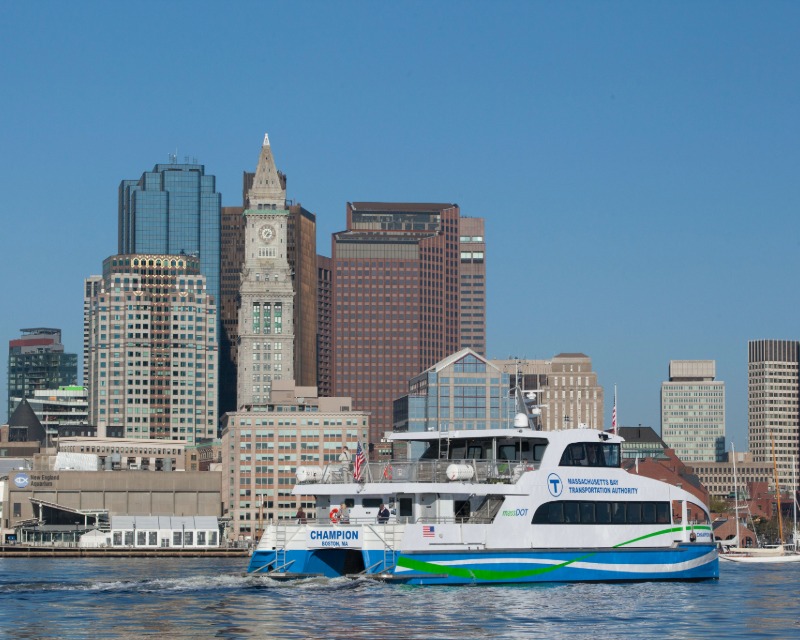 Champion ferry vessel on Boston Harbor.
