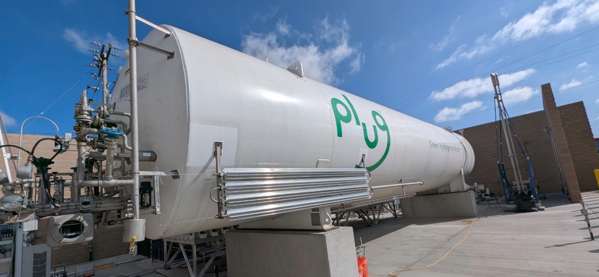 A hydrogen fuel tank at a North County Transit District facility.