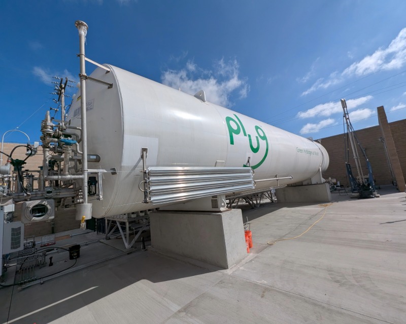 North County Transit District hydrogen tank at depot in California.